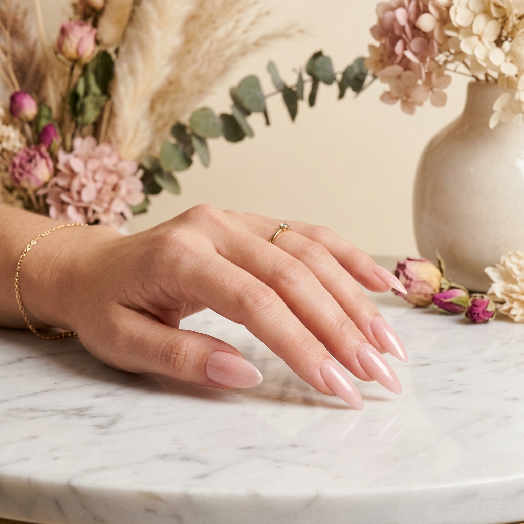 Elegant almond acrylic nail extensions